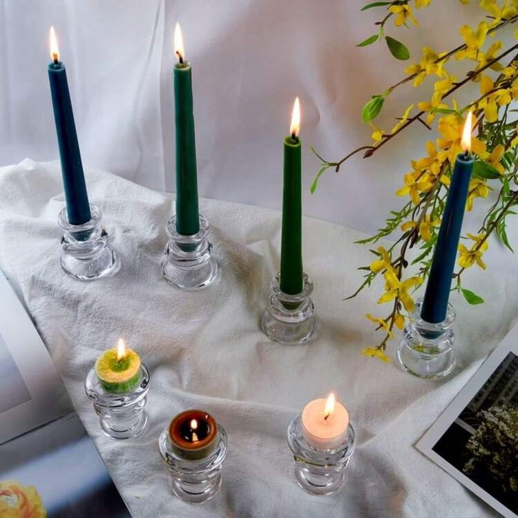 10pcs/20pcs Glass Candle Holders | Transparent Pointed Candle Holders Suitable For Wedding Decoration, Halloween Decoration - A-Transparent - View 3