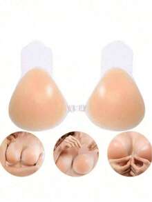 1 Pair Silicone Invisible Strapless Bra, With Self-Adhesive Backless Push-Up Cups - Multicolor - View 2
