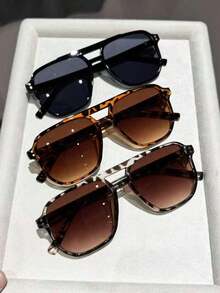 3pcs Geometric Dual-Beam Set Women - Plastic Beach Shades Tropical Vacation & Street Photography, Unique High-End Design, Holiday & Summer Party Favors - Bộ ấm trà đôi họa tiết da báo đen (2 món) - Xem 4