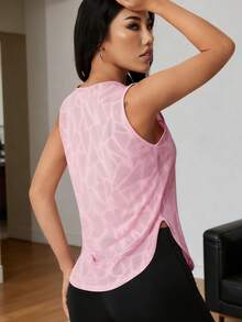 1件女款無袖背心，水滴肩設計，適合健身、跑步、瑜伽，夏季標準尺寸 - 淺粉色 - 查看 2