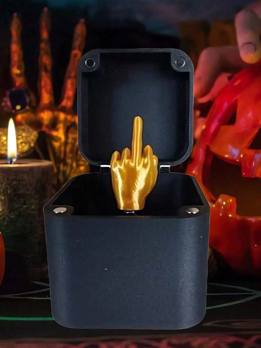 1个惊喜礼盒，内含弹出式手形摆件，是完美的恶搞礼物，新奇有趣的圣诞礼物。这款别致又古怪的礼盒能为您的母亲、父亲、妻子、女友、男友、丈夫或朋友的生日、派对或休闲聚会增添气氛。礼盒、宝石、订婚戒指盒、印花手形、双重恶作剧、惊喜、欢乐、恶作剧、趣味礼物 - 查看 1