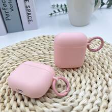 Minimalist Pink Round Matte Earphone Case, Compatible With Apple 1/2/3/4/Pro/Pro2/Pro3 - Pink - View 6
