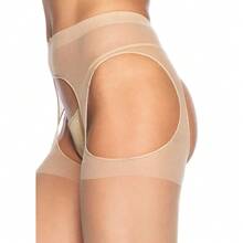 Leg Avenue Womens High Waist Sheer Suspender Pantyhose StocFKings - Màu vàng - Xem 3