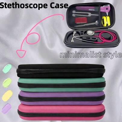 Large Size Multi-Color Stethoscope Storage Box, Padded Lining For Anti-Shock And Anti-Pressure, Large Capacity With Divider Mesh Pockets, Suitable For Friends Gathering, Home Storage, Family Travel With Stethoscope, Doctor And Nurse Carrying