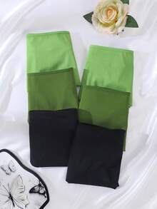 6pcs/Pack - Women's Melaed Color Plus Size Comfortable Breathable Fabric High Waist Panties - Multicolor - View 3