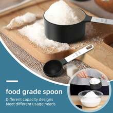 10pcs Measuring Cup & Spoon Set, Nested Measuring Cups, Stainless Steel Handles, Stackable, For Measuring Dry & Wet Ingredients, Small Tea Spoon - Plastic Head - Multicolor - View 2