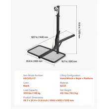 Game Hoist, Hirschhebezeug mit Anhängerkupplung & Hebesystem-Plattform, 136 kg Tragkraft, Wildhebezeug-Windenlift mit 5,08 cm Empfänger, 360-Grad-Schwenkwelle & faltbar, 1440x900x1310 mm - Plattform-Ausführung, Tragfähigkeit 136 kg (300 lbs) - Übersicht 7