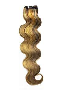 funky girl Tóc nối 3 tông màu 4/27/613 màu vàng óng ánh, tóc thật, kiểu ombre nâu gợn sóng, tóc nguyên chất, 1 bó/gói, dài 14-22 inch, nặng 90g/bó. - S4/27/30 - Xem 3