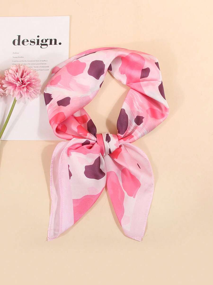 1 chiếc khăn quàng cổ/khăn bandana in họa tiết dài 70cm, phụ kiện thời trang nữ phù hợp cho bãi biển, kỳ nghỉ và sinh hoạt hàng ngày, giúp làm nổi bật trang phục, phụ kiện, ngày lễ của bạn. - Hồng - Xem 1