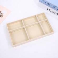 Multi-Grid Velvet Jewelry Storage Tray Set, Stackable Desktop Display Organizer For Rings, Earrings, Necklaces & Bracelets, Dustproof Vanity Cosmetic Storage Box,Space-Saving Dresser Bedroom Dorm Organizer, Perfect Daily Storage & Holiday Gift Choice - Beige - View 12