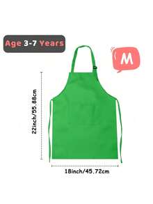 1pc Child Apron With 2 Pockets ,Simple And Stylish Apron,Adjustable Chef Art Apron For Boys And Girls ,Kids Painting Aprons, For Cooking Baking Painting Crafting Grilling Activity - Multicolor - View 36