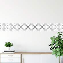 OUTANA 5pcs Vinyl Tile Border Stickers, Self-Adhesive Removable Tile Trim Stickers, Easy To Clean, Suitable For Entryway, Bedroom, Living Room, TV Background, Office, Study, 3.9in/5.9in/7.8in/11.8in - CZYX069 - View 7
