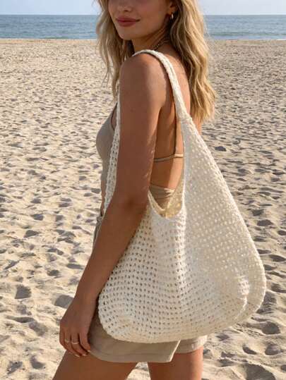 Túi đeo vai đan móc kiểu Bohemian dung tích lớn dành cho nữ, túi tote dệt rỗng thời trang, túi đeo vai đan móc thủ công cho nữ, túi xách tay rỗng kiểu dáng thường ngày dung tích lớn, phù hợp cho mùa hè, đi biển, phong cách tối giản cổ điển, thiết kế mở, phù hợp cho phụ nữ công sở thường ngày, vật dụng cần thiết khi đi du lịch, kỳ nghỉ biển và dã ngoại, túi đi biển, du lịch mùa hè thường ngày, phù hợp cho các chuyến phiêu lưu trên biển, mua sắm, sử dụng hàng ngày.