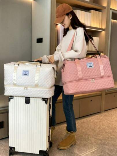 Olid Color Simple Travel Luggage Zipper Handbag Multifunctional Separate Shoe Compartment Large Capacity Portable Shoulder Bag For Men And Women Travel Bag Travel Outfit Airport Travel Stuff Clothes Luggage Bag Christmas Gift Ideas Women Girls Xmas Gifts For Mum Birthday Gift Mom Friend Gym Bag Sport Bag Training Pack For Vacation Holiday Travel Bag For Suitcase Overnight Bag Duffle Bag Weekend Bag Duffel Bag For Luggage Carry On Bag College Bag Luggage Bags Weekender Bag Hospital Bag Winter