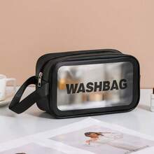 Túi đựng mỹ phẩm/đồ dùng cá nhân thời trang, chống thấm nước, trong suốt bằng chất liệu PU, dung tích lớn, xách tay, bán - Nhiều màu - Xem 8