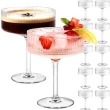 Bộ ly Martini và Cocktail hình xe thể thao có gờ, trọng lượng khoảng 67,5g (10 Oz), thích hợp cho rượu vang, sâm panh, tiệc tùng và sử dụng tại nhà. - Xem 1