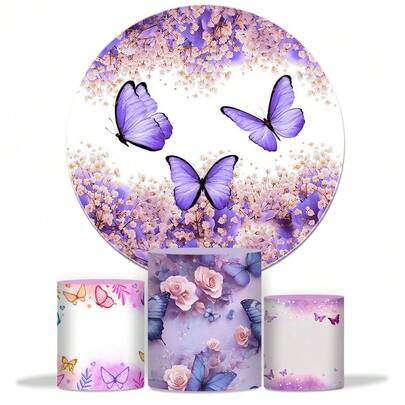 Kit Decoração Festa Infantil Painel Redondo + Capas de Cilindros Aniversário Completa Premium
