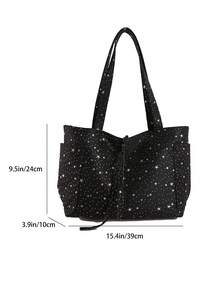 2026 New Arrival Large Capacity Versatile Casual Cute Crossbody Tote Bag, Fashionable Korean Style - Black - View 5
