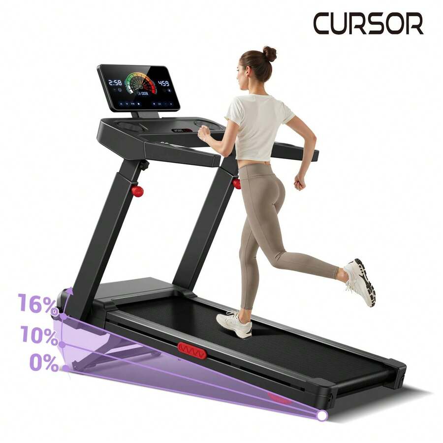 CURSOR FITNESS 4 In 1 Treadmill With 16% Auto-Incline, Foldable Home Treadmill With 3-Level Adjustable Height And Quiet 3.5 HP Motor, Max. 400LBS - US B Type Plug(110-127V) - View 1