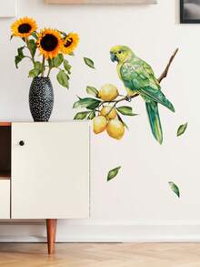 1 pieza Adhesivo decorativo de pared con loro, Vinilo autoadhesivo y removible para sala de estar, dormitorio, baño, decoración del hogar - Vinilos decorativos para pared - Ver 13