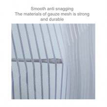 1pc Grey Magnetic Fiberglass Insect Screen Curtain, Invisible Mesh Window Screen, Summer Grey Striped Fiberglass Anti-Mosquito Breathable Curtain, Magnetic Mesh Window Curtain, Magnetic Mesh Screen Curtain For Home Use - Diamond Gray - View 5