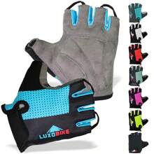 Guantes de ciclismo para bicicleta guantes de bicicleta de montaña antideslizantes acolchados transpirables con medio dedo accesorios deportivos para hombres y mujeres - Azul  Medio dedo - Ver 8