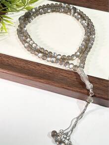 1条镶嵌星星图案的99颗珠子斋月祈祷手链，可用于日常祈祷 - 彩色 - 查看 3