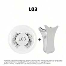 2 Pairs Reusable Magnetic False Eyelashes, No Glue Needed, 3D Natural Magnetic Lashes, Portable Makeup Tool, 3-Step Press-On Magnetic Eyelash Applicator - 黑與白 - 查看 9