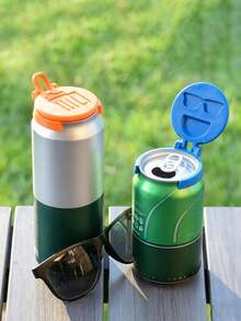 1pc Silicone Beverage Bottle Cap Cover, Reusable Drink Can Lid, Leak-Proof Soda/Beer/Juice Can Protector - Multicolor - View 7