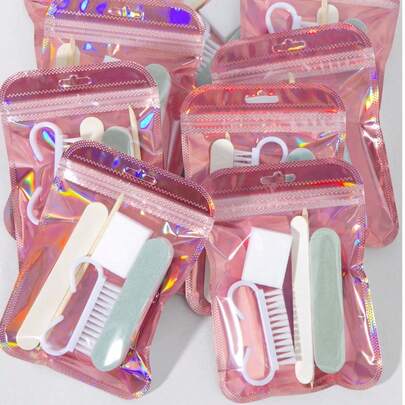 Bộ dụng cụ làm móng nghệ thuật, bao gồm dũa móng mini, miếng đánh bóng, que đánh bóng không mùi và cọ acrylic, bộ đa năng dùng để chăm sóc móng, đánh bóng trang sức DIY và làm sạch móng tay chân.