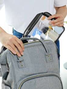 Túi đựng mỹ phẩm du lịch cỡ lớn có khóa kéo - Túi trang điểm, túi đựng đồ vệ sinh cá nhân chất lượng cao, chất liệu PVC nhẹ, thiết kế khóa kéo dễ vệ sinh, phù hợp cho phòng tập thể dục, kỳ nghỉ, đi làm, thiết kế tối giản thời trang, vật dụng làm đẹp thiết yếu. - Trong sáng - Xem 5