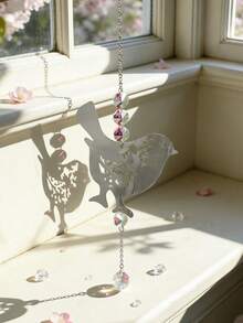 1件水晶鸟阳光捕捉器，波西米亚彩虹棱镜窗饰，闪亮水晶鸟挂件，彩虹制造器装饰，适用于客厅、卧室、公寓、阳台、庭院、花园、门廊、冥想空间、瑜伽室、北欧温馨室内装饰、阳光折射艺术装饰 - 彩色 - 查看 8