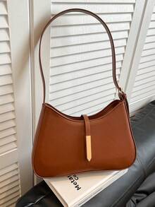 Modern Underarm Bag, European And American Niche Hand-Held Bag, Retro Versatile Shoulder Bag, White Collar Commuter Bag - Coffee Brown - View 2