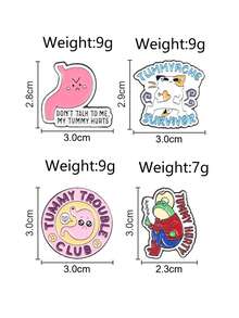 1/4 piezas Broche lindo de estómago triste, insignia de club de animales con dolor abdominal llorando, accesorio de moda, diseño unisex, regalo para uso diario - Multicolor - Ver 3