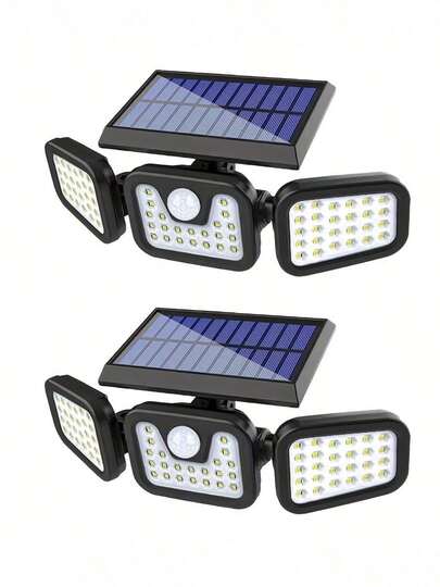 1/2/3/4Pack Smart Solar Powered Security Light, Outdoor Lights With Solar, Advanced Motion Detection 16-26 Feet Sensing Range, Polycrystalline High Efficiency Panel, 6500K Daylight White Beam, Durable Weatherproof Design For Garden Pathway