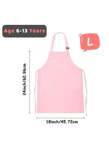 1pc Child Apron With 2 Pockets ,Simple And Stylish Apron,Adjustable Chef Art Apron For Boys And Girls ,Kids Painting Aprons, For Cooking Baking Painting Crafting Grilling Activity - Multicolor - View 11