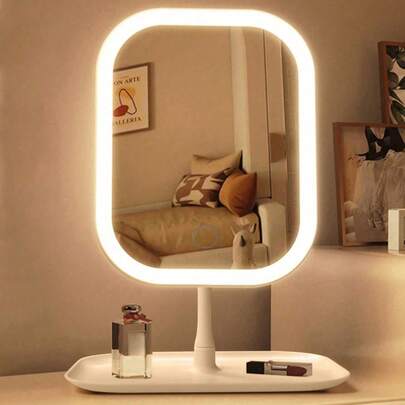 LED化妆镜，3种照明模式，触控操作，可折叠便携化妆镜，旅行化妆镜，可充电，LED化妆镜，女士圣诞礼物，家居装饰，返校季房间装饰，学习用品