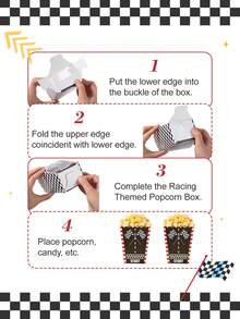 10pcs Racing Car Theme Popcorn Boxes, Checkered Flag Popcorn Containers Suitable For Racing Car Theme Birthday Party, Baby Shower Party, Candy Box, 1st Birthday Decoration, Gender Reveal Party Supplies, Boy Birthday Decoration, Disposable Paper Popcorn Buckets For Boys Kids Party Favors, Kitchen Tabletop Decor - Racing Theme - View 10