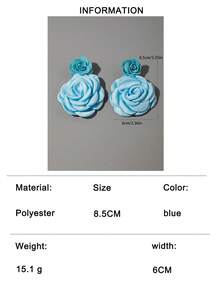 imoli 1 Pair Bohemian Style Polyester Faux Rose Flower Earrings, Suitable As Gift For Women On Beach Vacation - Multicolor - View 14