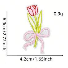 1 miếng vá áo khoác thêu vi tính hình kẹo hoạt hình dễ thương màu xanh dương, giá sỉ chiết khấu. - Miếng vá hình trái tim nơ - Xem 19