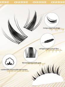 528/544/608pcs D-Curl 10-16mm Wide Stem DIY False Eyelash Clusters, Natural & Thick, Reusable, Suitable For Daily Life, Wedding, Date, Party, Music Festival, Spring, Travel, Mother's Day Gift - D - View 11