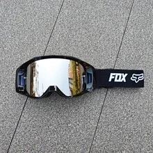 1PC FOX In-Stock Off-Road Motorcycle Goggles, Protective Eyewear, Motorcycle Ski Goggles, Outdoor Riding Glasses - Gray-green Frame With Silver Foil - View 9