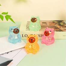 1/2/4pcs Sensory Fidget Stress Relief Glitter Capybara Squeeze, Squish Toy, Cute Malt Sugar Filled Stretchy Capybara Squeeze, Slow Rebound Squishy Ball Fingertip Toy,Cute Japanese Flat Toy, Sensory Stress Ball, Gift Bag Filler Prize,Christmas Gift - Multicolor - View 12