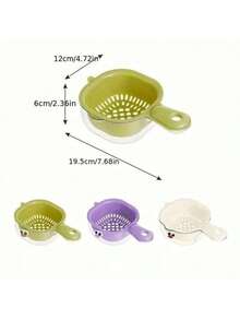 可爱鸭嘴双层蔬菜清洗篮，带提手 - 厨房必备蔬菜篮 - 均碼 - 查看 2