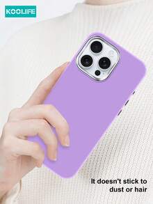 1pc Skin-Friendly Colored Phone Case, Coated Lens Frame, PC+TPU Material, Separate Metal Buttons, Minimalist Fashionable, Anti-Drop Protective Case, Suitable For IPhone 17/17 Pro/17 Pro Max - Purple - View 5