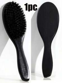 1/2支复古木质发梳，波浪棕色木柄，防静电防脱发梳，顺滑发梳 - 巧克力棕 - 查看 11