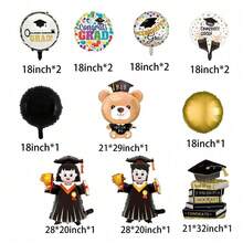 This Set Includes A Classic Square Graduation Cap, A Stack Of Books And A Graduate-Shaped Balloon, Perfect For Adding A Sense Of Ceremony To Graduation Ceremonies, Teacher Appreciation Dinners Or Class Reunions - View 3