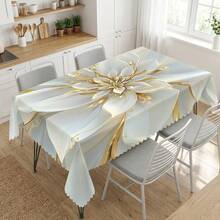 1pc Elegant Floral Print Polyester Tablecloth, Suitable For Kitchen, Dining Room, Holiday, Banquet, Party Table Decor - Multicolor - View 7