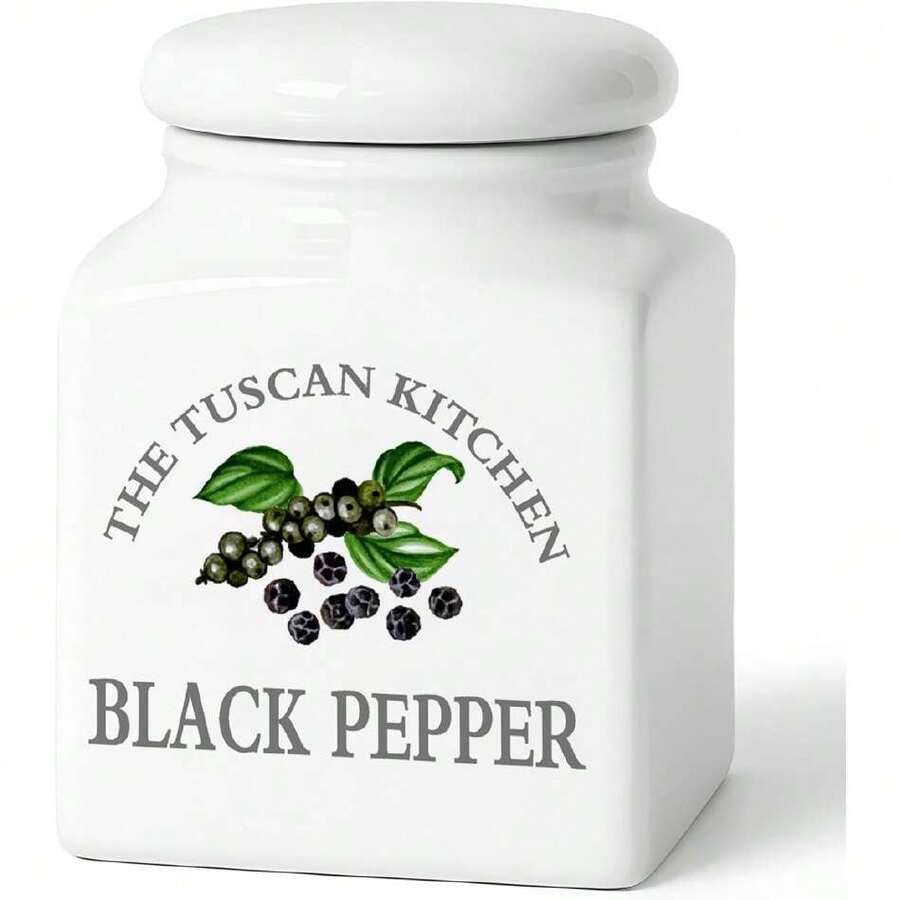 HOMBENE - Ceramic Kitchen Countertop Jars, Black Pepper Container, 44487963 - 黑色 - 查看 1