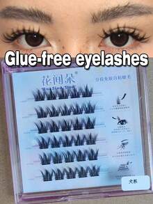 30 piezas de pestañas postizas naturales puntiagudas estilo de dibujos animados autoadhesivas, sin necesidad de pegamento, para uso diario, herramienta de maquillaje coreana - C - Ver 1